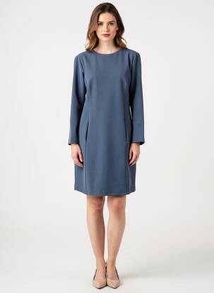 Rochie midi mâneci lungi mâneci lungi albastru HOSS femeie