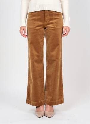 Pantalon larg închidere cu fermoar sub clapetă cu nasturi mărime normală galben SURKANA femeie