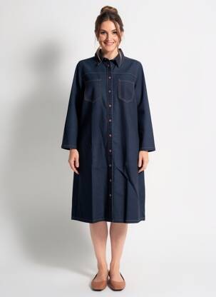 Rochie midi mâneci lungi mâneci lungi albastru STREET ONE femeie