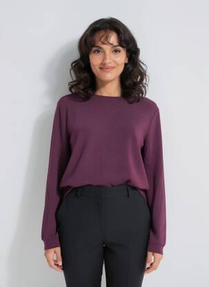 Top elasticitate mâneci lungi violet STREET ONE femeie