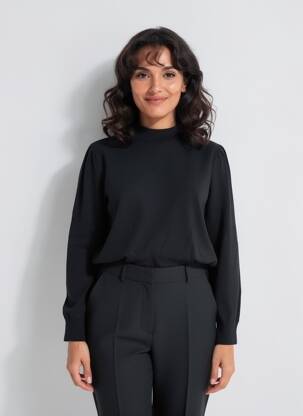 Pulover elasticitate mâneci lungi negru STREET ONE femeie