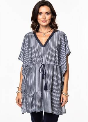 Rochie de plajă mâneci scurte albastru SHEEGO femeie
