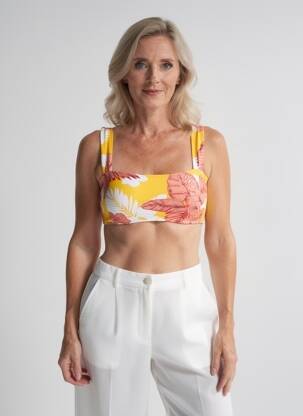 Sutien de costum de baie elasticitate sutien cu susținere înaltă și burete detașabil galben OLYMPIA femeie