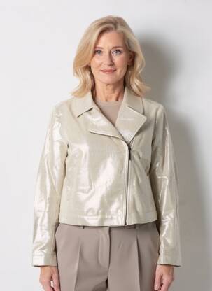 Jachete casual guler tip costum bej I.CODE (By IKKS) femeie