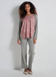 Pulover croială cambrată mâneci lungi gri BASLER femme