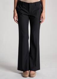 Pantalon evazat închidere cu fermoar sub clapetă cu cârlig mărime normală negru QUIET femme