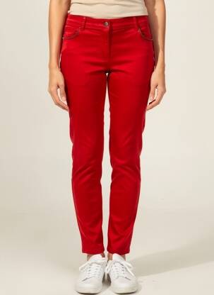 Pantalon slim țesătură poplin mărime normală roșu DIANE LAURY femeie