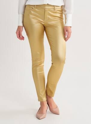 Pantalon slim țesătură acoperită mărime normală auriu VERO MODA femeie