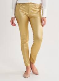 Pantalon slim țesătură acoperită mărime normală auriu VERO MODA femme