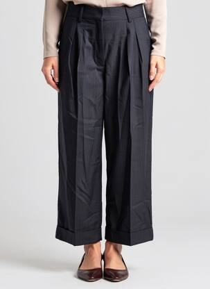 Pantalon 7/8 talie înaltă talie înaltă negru IDANO femeie