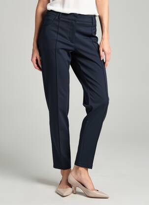 Pantalon slim talie elastică mărime normală albastru ZHENZI femeie