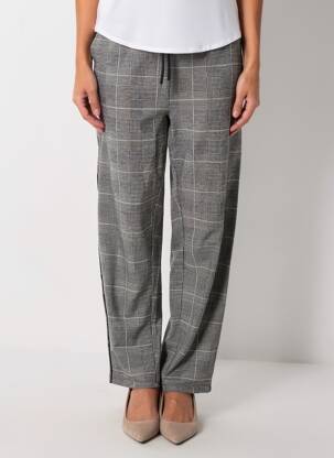 Pantalon slim talie elastică mărime normală gri ZHENZI femeie