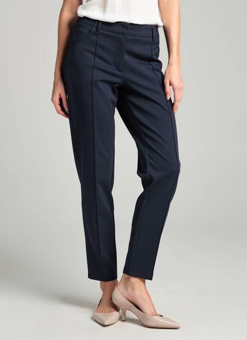 Pantalon slim talie elastică mărime normală albastru ZHENZI femme