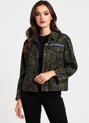 Jachete casual croială dreaptă verde ZHENZI femeie
