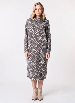 Rochie midi mâneci lungi mâneci lungi maro KOKOMARINA femeie