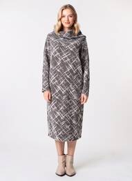 Rochie midi mâneci lungi mâneci lungi maro KOKOMARINA femme