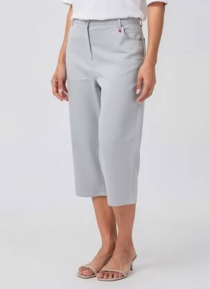Pantalon trei sferturi croială dreaptă gri TONI femeie