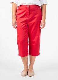 Pantalon trei sferturi croială dreaptă roșu TONI femme