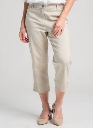 Pantalon trei sferturi croială dreaptă bej TONI femeie