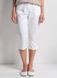 Pantalon trei sferturi buzunare alb TONI femme