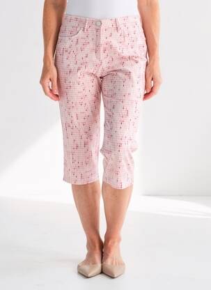 Pantalon trei sferturi buzunare roz TONI femeie