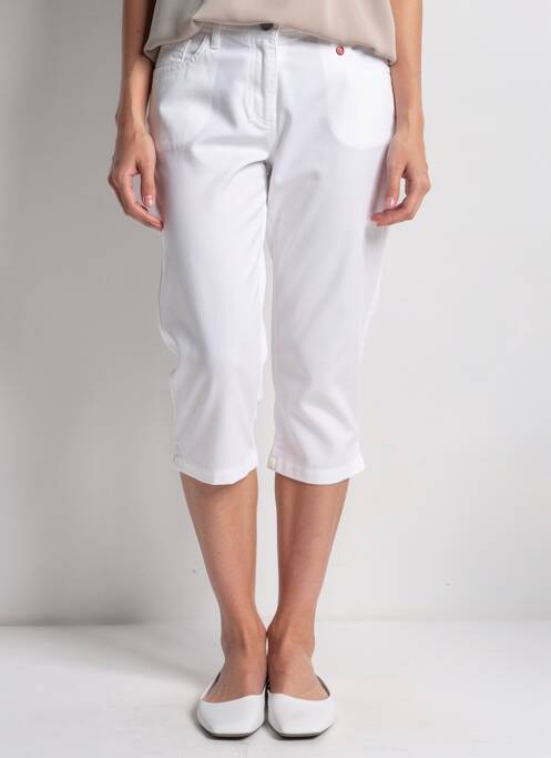 Pantalon trei sferturi buzunare alb TONI femme