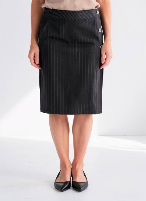 Fustă midi croială dreaptă negru GRIFFON femme
