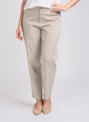 Pantalon slim țesătură poplin mărime normală gri STARK femeie