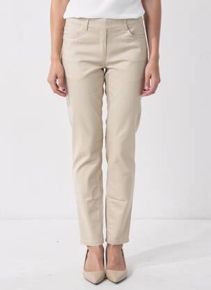 Pantalon slim talie elastică mărime normală bej STARK femeie