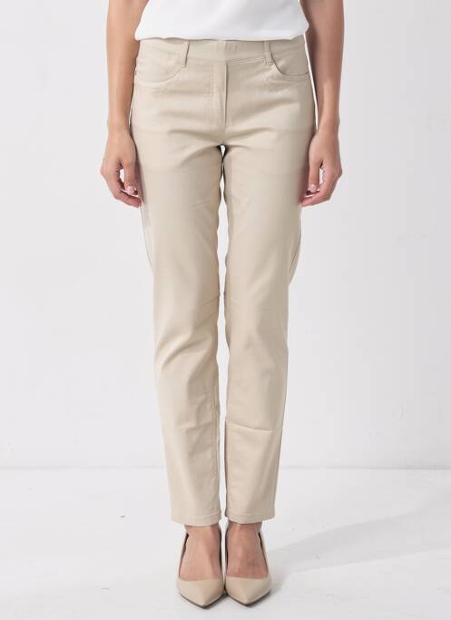 Pantalon slim talie elastică mărime normală bej STARK femme