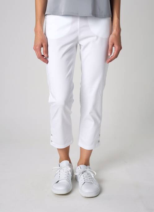 Pantalon trei sferturi elasticitate mărime normală alb STARK femme