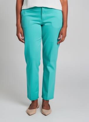 Pantalon chino închidere cu fermoar sub clapetă cu nasturi mărime normală albastru LEMON DRESS femeie
