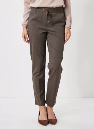 Pantalon slim talie elastică mărime normală maro DIANE LAURY femeie