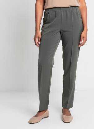 Pantalon slim talie elastică mărime normală verde GRIFFON femeie