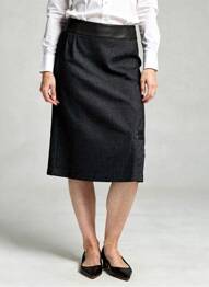 Fustă midi croială dreaptă negru GEVANA femme