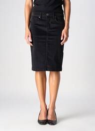 Fustă midi croială dreaptă negru GEVANA femme