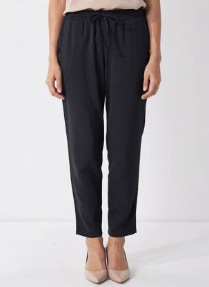 Pantalon 7/8 talie elastică mărime normală negru LOURDES CASTILLO femeie
