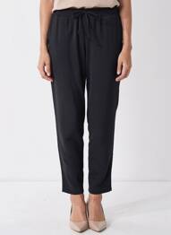 Pantalon 7/8 talie elastică mărime normală negru LOURDES CASTILLO femeie