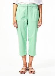 Pantalon trei sferturi talie elastică mărime normală verde FRANCE RIVOIRE femme