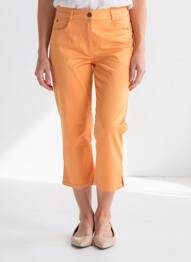 Pantalon trei sferturi țesătură poplin mărime normală portocaliu FRANCE RIVOIRE femme