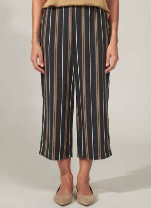 Pantalon drept talie elastică mărime normală negru TELMAIL femeie
