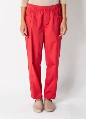 Pantalon slim talie elastică mărime normală roșu TELMAIL femeie