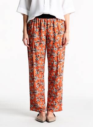 Pantalon slim talie elastică mărime normală portocalie TELMAIL femeie