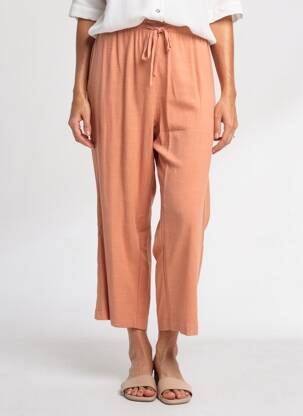 Pantalon 7/8 țesătură poplin mărime normală roz TELMAIL femeie