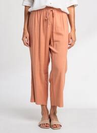 Pantalon 7/8 țesătură poplin mărime normală roz TELMAIL femme