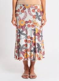 Fustă midi elasticitate alb TELMAIL femme
