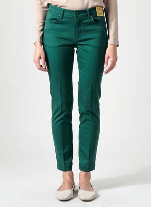 Pantalon slim țesătură poplin mărime normală verde KY CREATION femeie