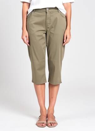 Pantalon trei sferturi buzunare verde C'EST BEAU LA VIE femeie