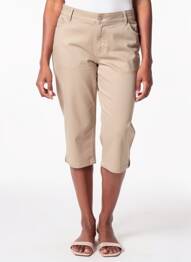 Pantalon trei sferturi buzunare bej C'EST BEAU LA VIE femme
