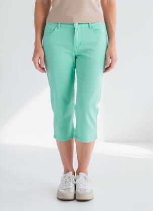 Pantalon trei sferturi buzunare verde deschis C'EST BEAU LA VIE femeie